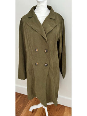Women's SHEIN Olive Trench Coat Size L